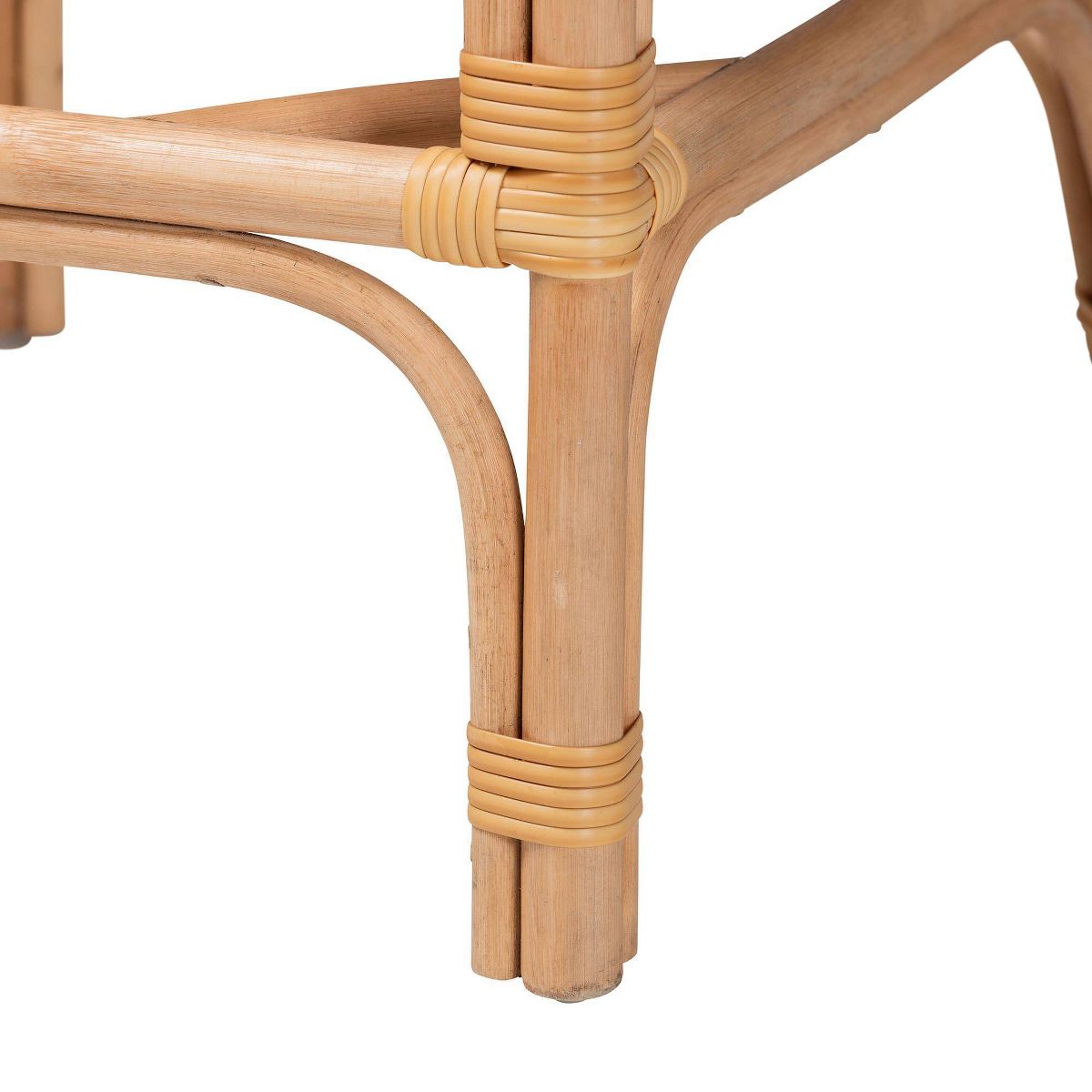 bali & pari Elma Rattan Counter Stool with Cushion Natural Brown/Dark Brown - thumbnail 2