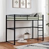 AZL1 Life Concept Beds Metal Loft Bed Twin Size Space-Saving Frame with Safety Guardrails for Kids Room, Black, 77.56"*56.5"*61.81" - 3 of 4