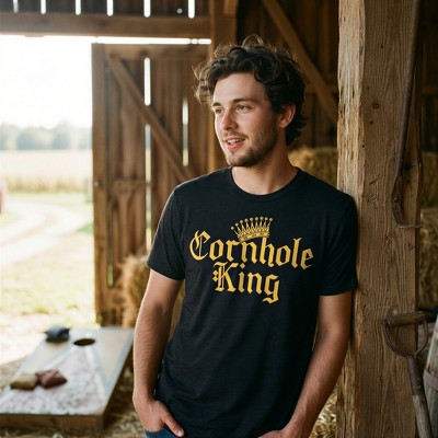 Мужские футболки Crazy Dog T-Shirts, Inc. Mens Funny T Shirts Cornhole King Sarcastic Lawn Game Graphic Novelty Tee For Men - Crazy Dog Men's T Shirt For Fourth Of July Black M — фото 3