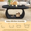 Whisen Cream Style Round Petal-Shaped Coffee Table with Thick Legs and Sleek Edges - 4 of 4