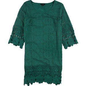 Alfani Womens Crochet-Trim A-line Dress - 1 of 1