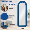 Beautyolove 24 in. W x 63 in. H Irregular Blue Flannel Wrapped Wood Framed Full Length Floor Mirror Wall Mounted or Leaning Mirror - 3 of 4