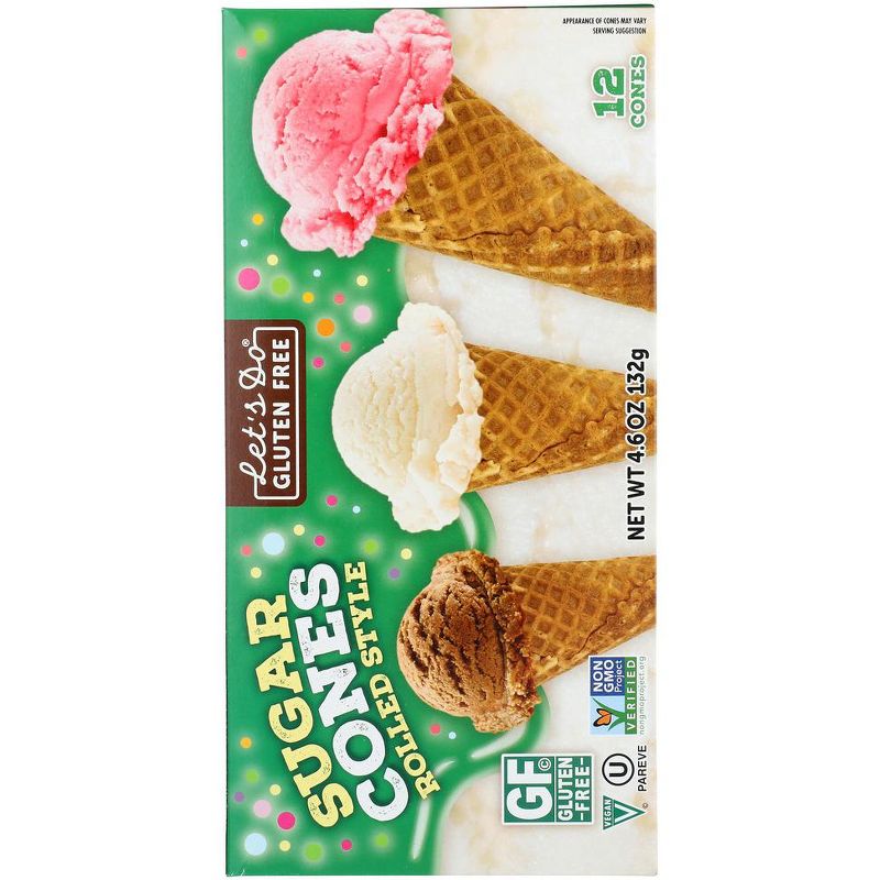 Let's Do Gluten Free Sugar Cones Rolled Style - Case of 12/4.6 oz, 3 of 8