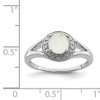 Black Bow Jewelry Sterling Silver .01 Ctw Diamond & Round Created Opal Ring - 4 of 4