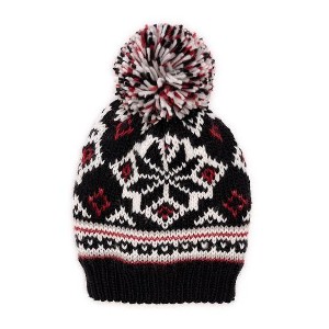 MUK LUKS Women's Icelandic Patterned Beanie, Classic Ebony, OS - 1 of 2