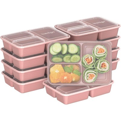 20-Piece 3-Compartment Reusable Meal Prep Containers with Lids, PFAS & BPA Free
