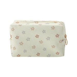 Unique Bargains Portable Print Makeup Bag Beige Coffee Color 1 Pc - 1 of 4