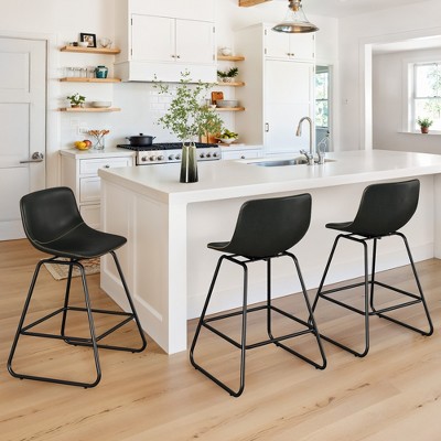 Arceso 25" Swivel Bar Stools, Counter Stools with Footrest for Kitchen Island