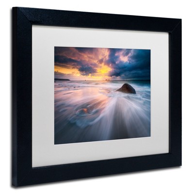 Trademark Fine Art -Mathieu Rivrin 'Ocean Painting' Matted Framed Art
