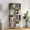 4 Tier Bookshelf, Modern Bookcase For CDs Books Movies, Asymmetrical Book Storage Organizer Space-Saving For Living Room Bedroom Office Kitchen - 4 of 4