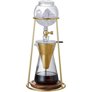 Nispira Iced Coffee Cold Brew Drip Coffee Maker Stainless Steal in Gold Color | 400mL | Borosilicate Glass - 1 of 4