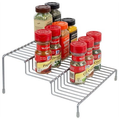 Home Basics 3 Level Vinyl Coated Steel Seasoning Rack, Silver