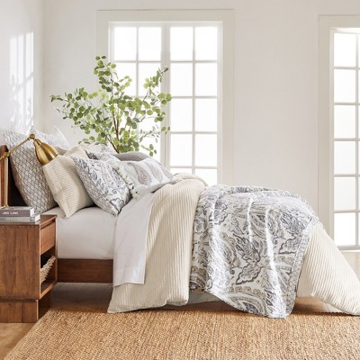 Cream Twin Organic Cotton Waffle Weave Duvet Set