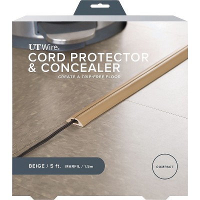 Beige Compact Cord Cover Cable Protector, 5 Ft