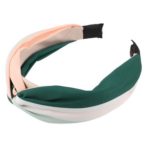 Unique Bargains Women's Fashion Color Block Knotted Wide Headband 1.57" Width 1 Pc - 1 of 4