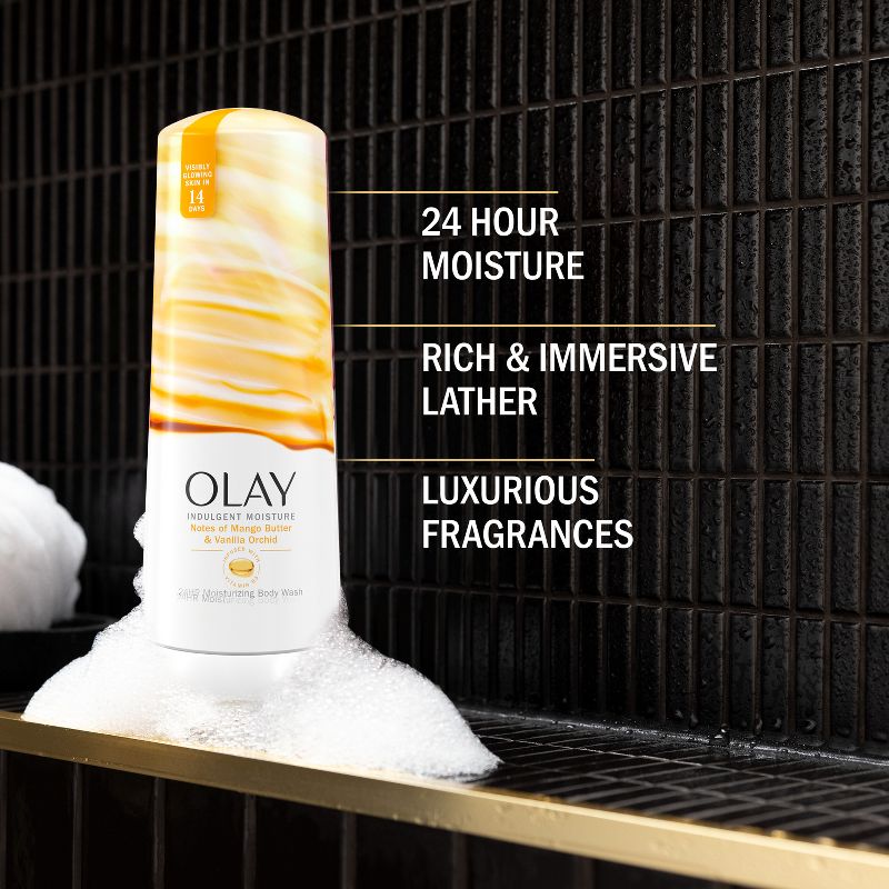 Olay Indulgent Moisture Body Wash Infused with Vitamin B3 - Notes of Mango Butter and Vanilla Orchid - 20 fl oz, 6 of 11