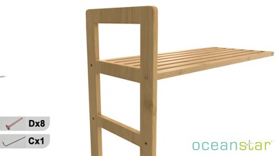 Natural Bamboo 4-Tier Stackable Shoe Rack