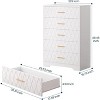 Tall Dresser for Bedroom with 5 Drawers, Wood Chest of Drawers with Gold Handles, Wooden Storage Cabinet and Organizer Drawers for Living Room - 2 of 4
