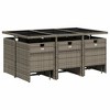 vidaXL Garden Dining Set Grey PE rattan, powder-coated steel, tempered glass - 3 of 4