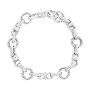Bella Silver Sterling Silver, Circle & Infinity Design Bracelet - Silver - 7 Inch - 1 of 2
