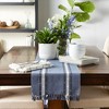 Design Imports  Ribbed Fringe Table Runner, French Blue, 14X72" - 3 of 4
