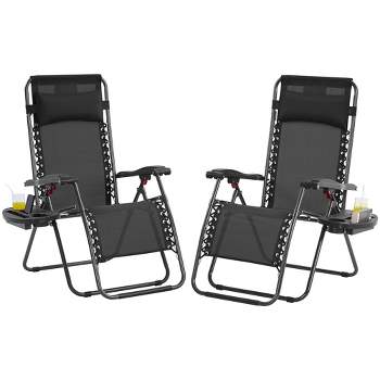 Yaheetech Set of 2 26in Outdoor Zero Gravity Chair Patio Lounge Camping Chair