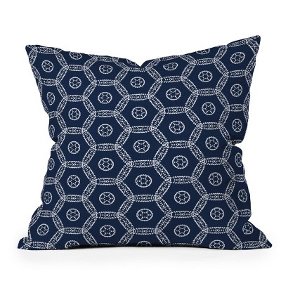 16 x16 Heather Dutton Madina Square Throw Pillow Navy Deny Designs