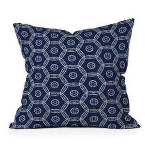 16"x16" Heather Dutton Madina Square Throw Pillow Navy - Deny Designs: Woven Polyester, Zipper Closure, Indoor Use - 1 of 4