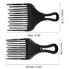 Unique Bargains Afro Hair Pick Comb Large and Small Hair Fork Comb Hairdressing Styling Tool for Curly Hair for Men Women Plastic Black 2 Pcs - image 2 of 3