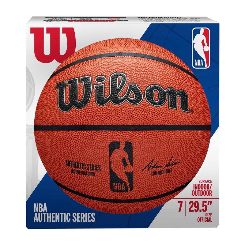 Wilson NBA Authentic Indoor/Outdoor 27.5&#34; Basketball - Brown, 3 of 9