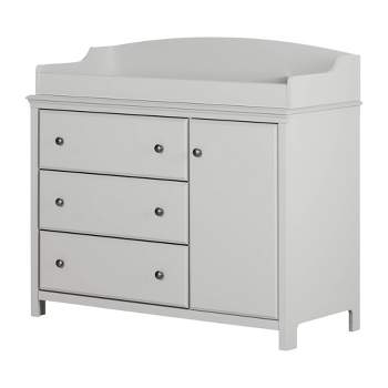 Cotton Candy Changing Table with Station - Soft Gray - South Shore