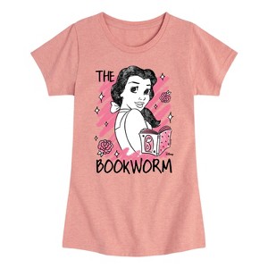 Girls' - Disney - Belle The Bookworm Fitted Short Sleeve Graphic T-Shirt - 1 of 4