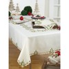 Saro Lifestyle 67"x67" Christmas Tree Square Tablecloth Ivory - 3 of 3