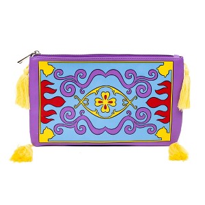 Disney Vegan Leather Zip Top Pouch for Women, Aladdin Magic Carpet with Tassels, Purple - 1 of 1