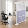 VEVOR Office Divider Privacy Partition, 1-Pack, 70" x 70" Modular Wall Room Divider, PET Workstation Cubicle Partition with Frosted Windows,Gray - 2 of 4