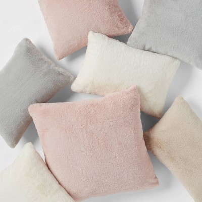 Faux Rabbit Fur Throw Pillow Threshold