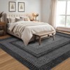 Washable Living Room Rugs Modern Braided Print Area Rug Border Design Accent Rugs for Bedroom Non-Slip Low Pile Area Rug - 2 of 4