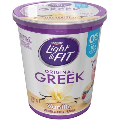 Dannon Light And Fit Original Vanilla Flavored Greek Yogurt - 32oz : Target