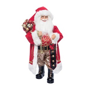 Season's Designs 24" Red And Gold Santa With Bell Hanging - 1 of 1