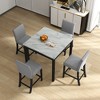 DOMETOUR 5 Piece Wooden Dining Table Set with 4 Chairs, Modern Square Counter Height, Compact for Small Spaces - 2 of 4