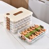 4-layer Food Storage Container, Refrigerator Organizer Bin, Plastic Cookies Storage Box with Lid for Snack, Fruit, Vegetables - 3 of 4
