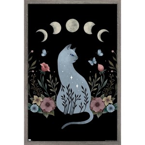 Trends International Episodic Drawing - Cat On The Hill Framed Wall Poster Prints - 1 of 4