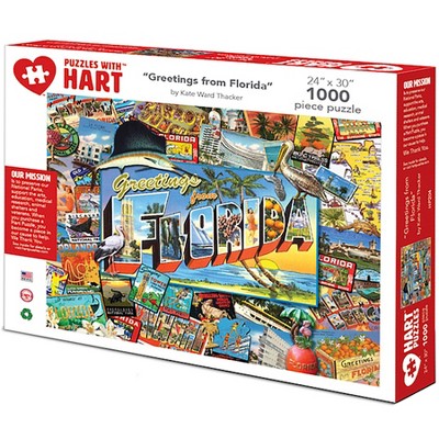 Hart Puzzles Greetings from Florida Jigsaw 1000 Pieces 24" x 30" X-Large