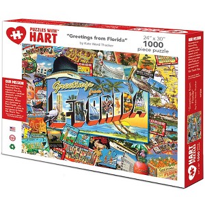 Hart Puzzles Greetings from Florida Jigsaw 1000 Pieces 24" x 30" X-Large - 1 of 4