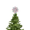 Northlight 8" Pre-Lit Silver Retro Starburst Christmas Tree Topper - Multicolor Lights - 4 of 4