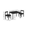 FURNIinspire Kids Table Sets 3 Piece Solid Wood Kids Table With 2 Chairs, Toddler Table And Chairs For Living Room, Nursery, Black, 25"*19"*18" - 3 of 4
