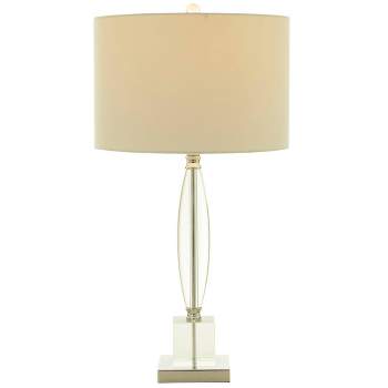 29" x 15" Crystal Transparent Base Table Lamp with Drum Shade Clear - CosmoLiving by Cosmopolitan
