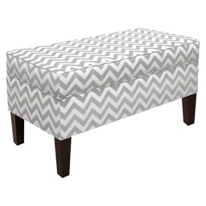 Skyline Custom Upholstered Contemporary Storage Bench - Skyline Furniture , Zig Zag Grey/White