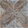 Olivia & May Mother of Pearl Geometric Hourglass Accent Table with Linear Mosaic Pattern Gray: Bohemian Style, No Assembly Required - 2 of 4