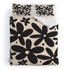 Deny Designs Angela Minca Abstract Monochrome Daisies Duvet Cover and Pillow Sham Set Beige - 2 of 4